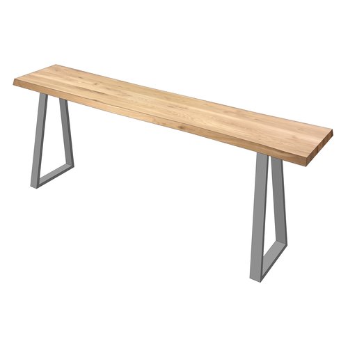 'Oslo' boomstamvormige wandtafel op een stalen trapeziumpoot