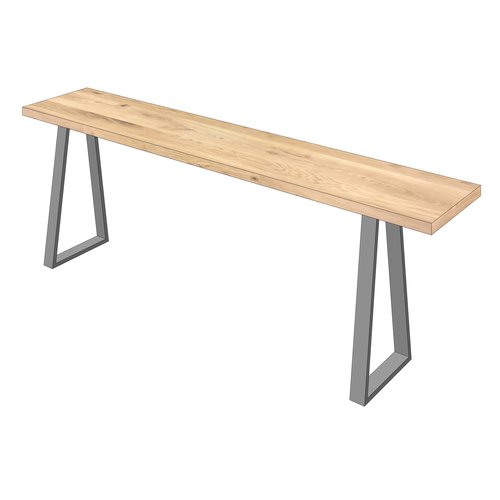 'Helsinki' rechthoekige wandtafel op een stalen trapeziumpoot