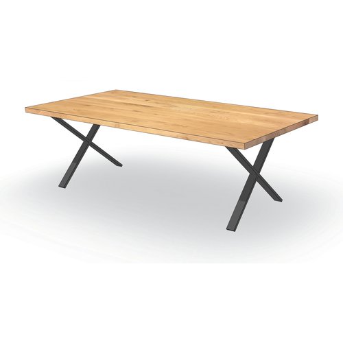 'Helsinki' rechthoekige tafel X-poot staal 7/2