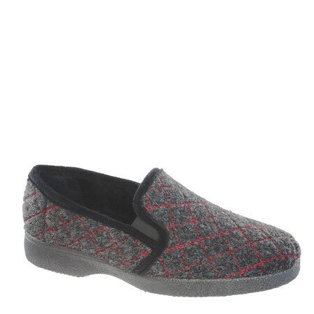 Neles heren pantoffel  t/m maat 50  grijs/rood