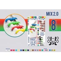 Elastische veter mix regenboog 8 stuks