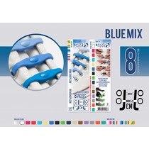 Elastische veter blue mix 8 stuks