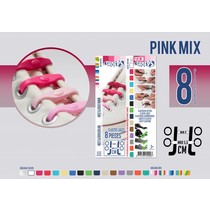 Elastische veter pink mix 8 stuks