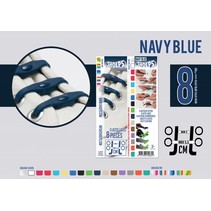 Elastische veter navy blue 8 stuks