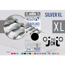 Elastische veter zilver 8 stuks XL