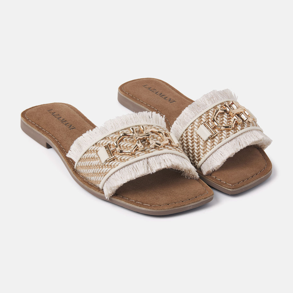 Lazamani Creme/goudkleurig slippers