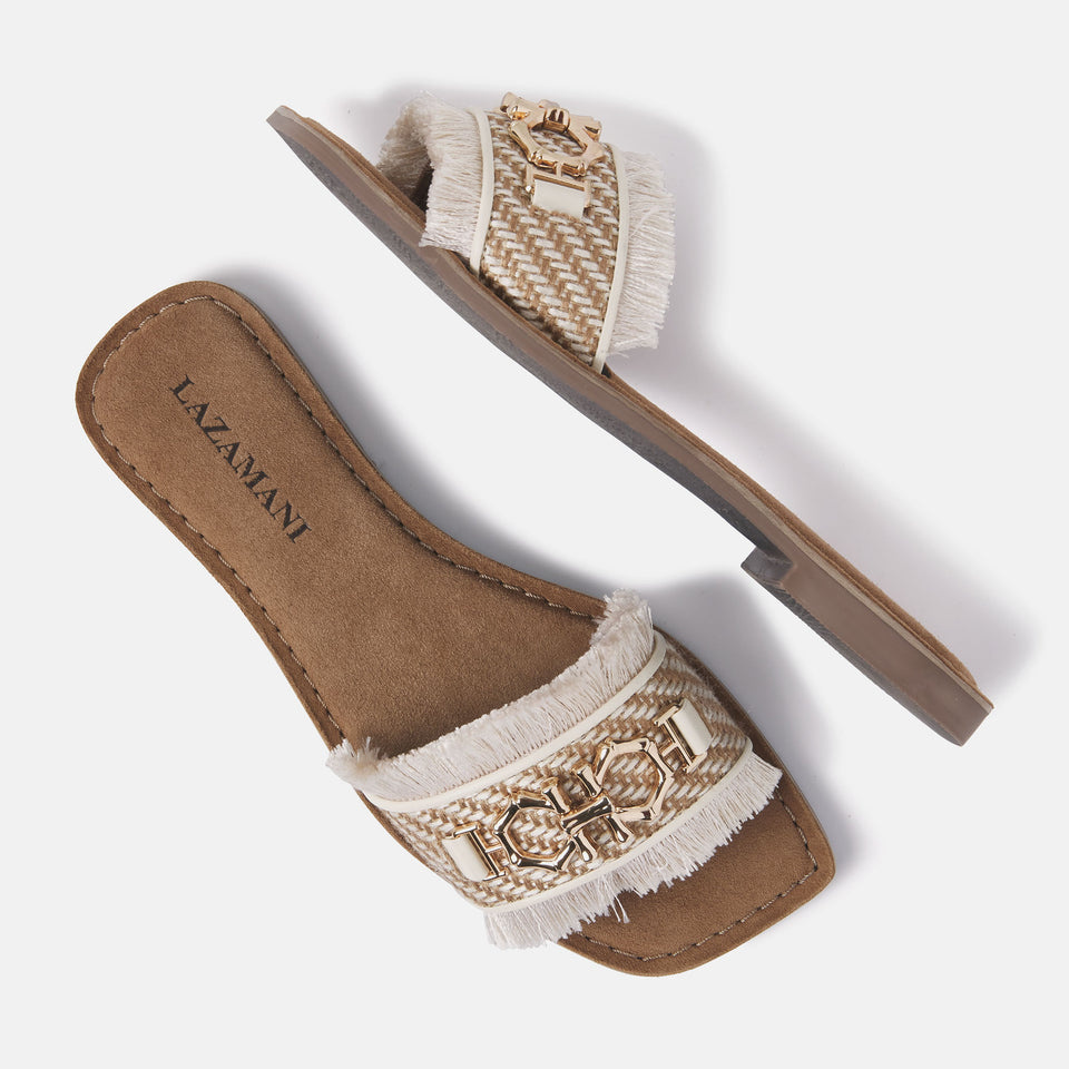 Lazamani Creme/goudkleurig slippers