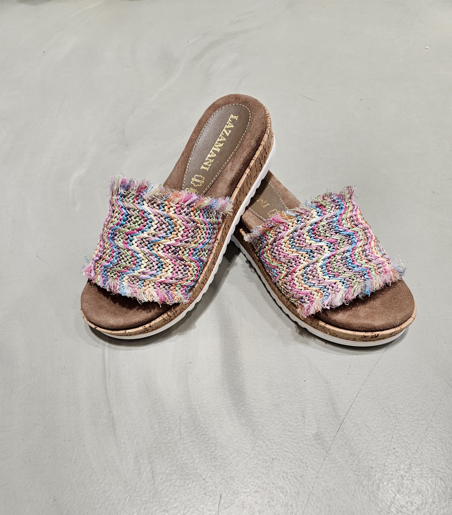 Lazamani Slippers pink jute LA75.300