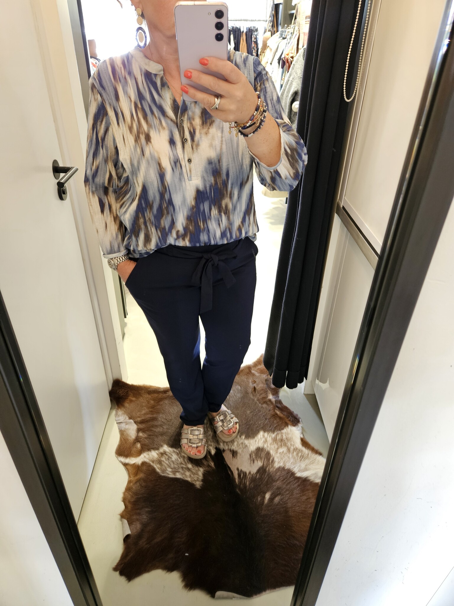 Enjoy Blauwe print blouse