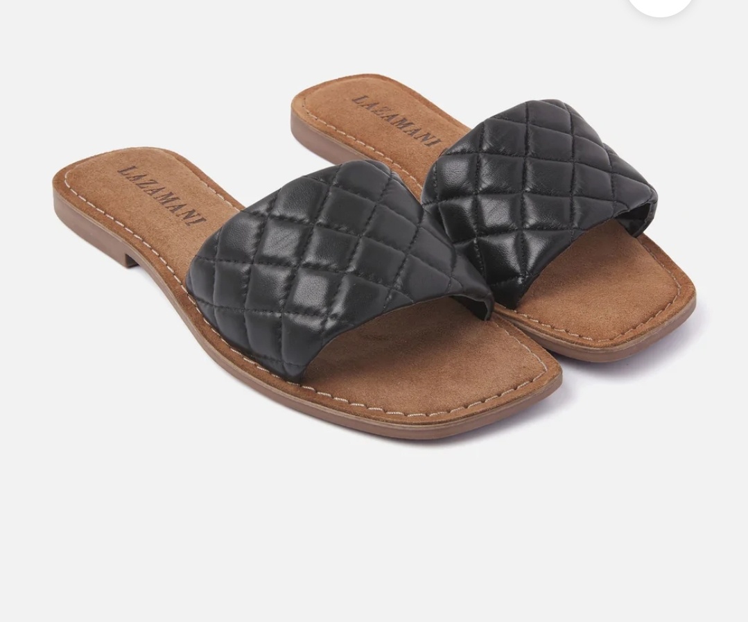 Lazamani Zwarte slippers 75.746
