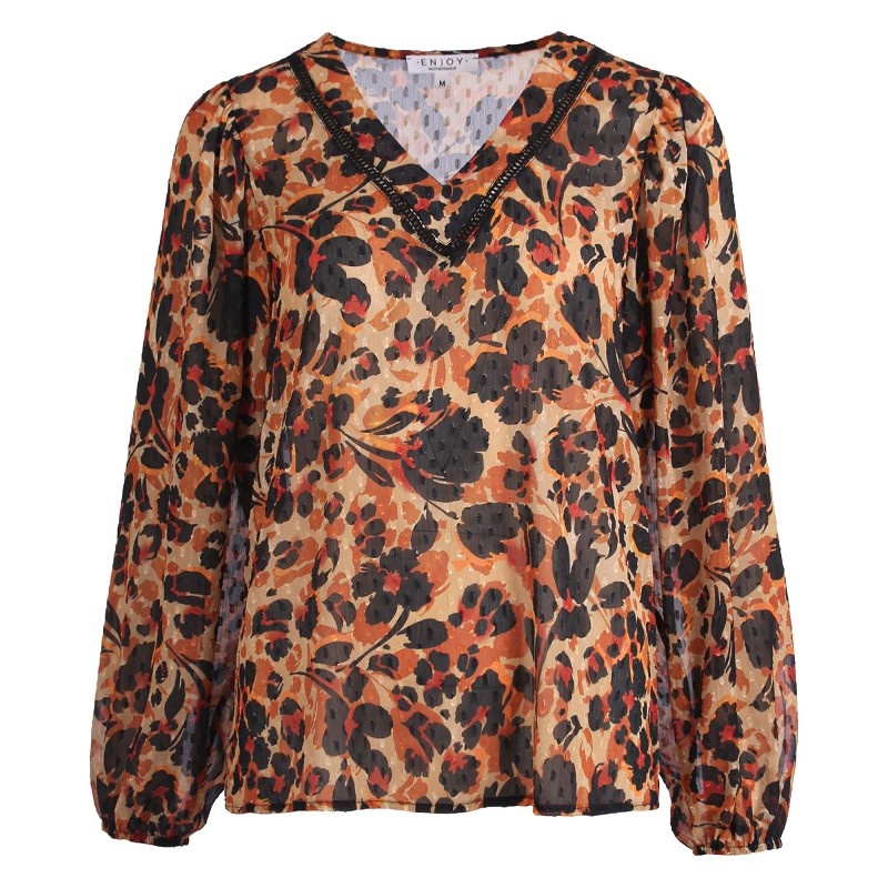 Enjoy Camel print blouse 183858