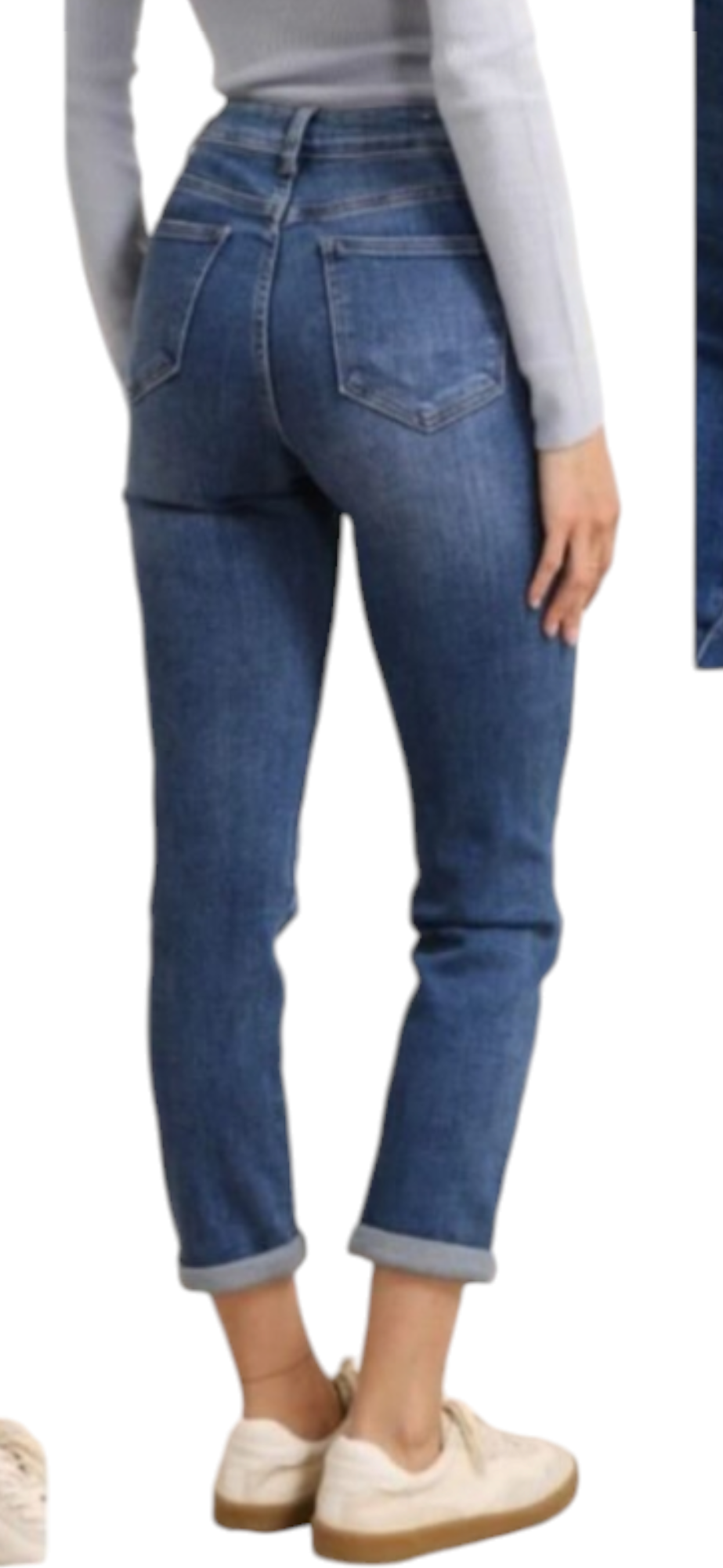 Hello miss Blauwe momfit jeans scheurtjes