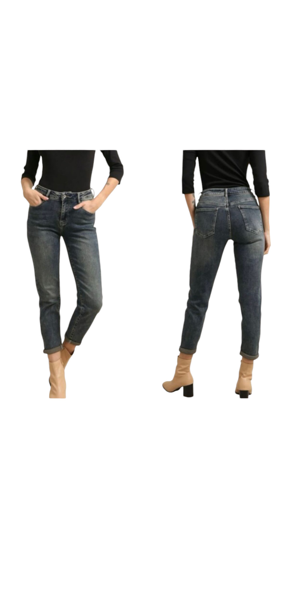 Hello miss Blauw/beige momfit jeans