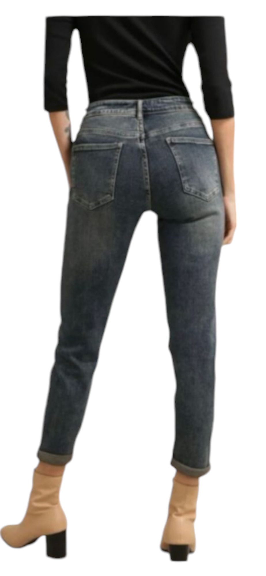 Hello miss Blauw/beige momfit jeans