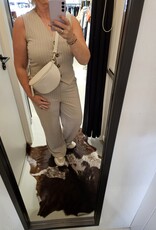 Enjoy Beige krijtstreep gilet