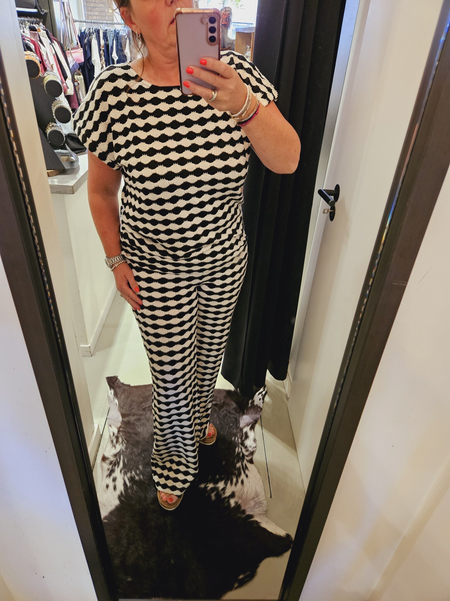 Ivy Beau Zwart/wit gebreide top