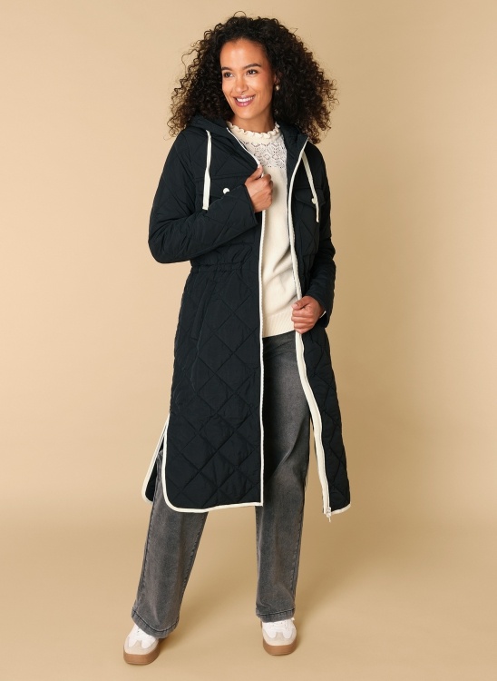 Ivy Beau Zwarte lange jas