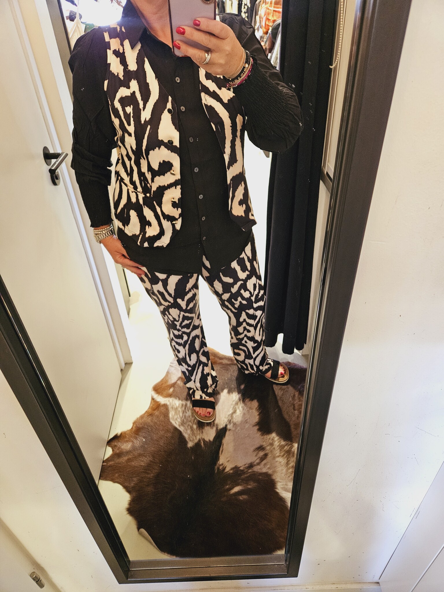 Ivy beau Print travelstof broek