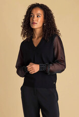 Ivy beau Zwarte trui voile mouwen