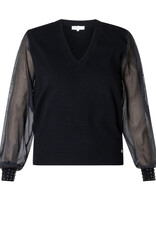 Ivy beau Zwarte trui voile mouwen