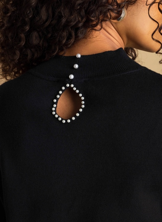 Ivy beau Zwarte trui parels