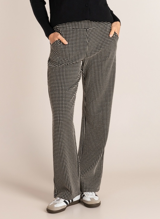 Ivy beau Zwart wit print broek