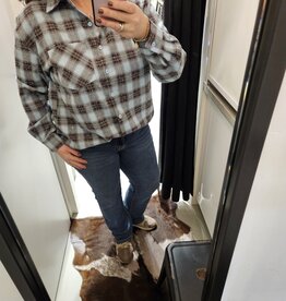 Blauwe ruitjes blouse