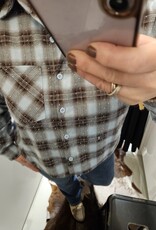 Blauwe ruitjes blouse studs