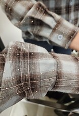 Blauwe ruitjes blouse studs