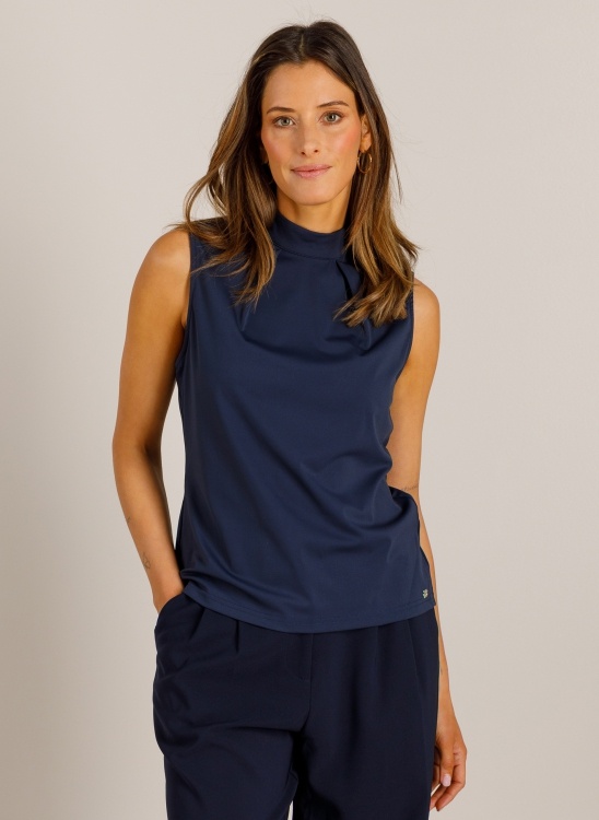 Ivy beau Donker blauwe mouwloze top