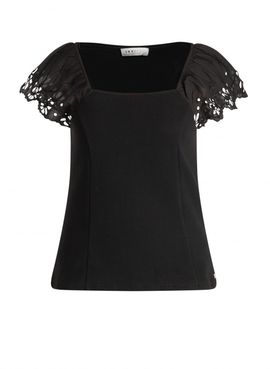 Ivy Beau Zwarte top broderie