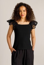 Ivy Beau Zwarte top broderie