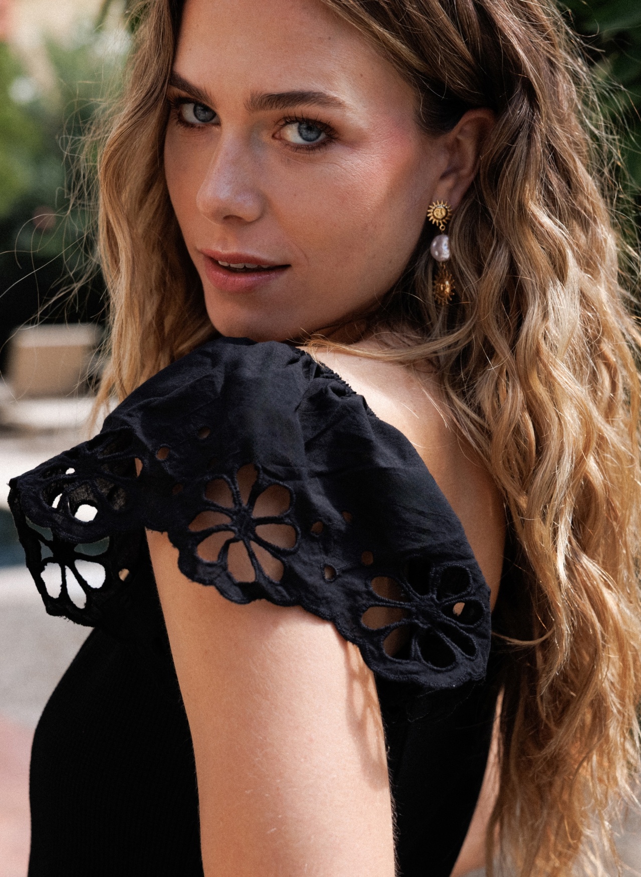 Ivy Beau Zwarte top broderie