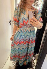 Overslag jurk blauw