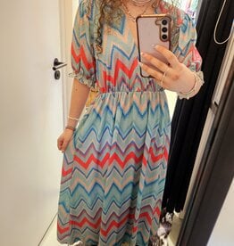 Overslag jurk blauw