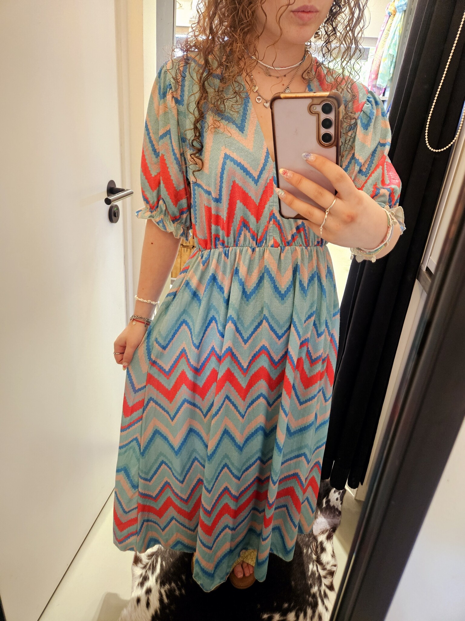 Overslag jurk blauw