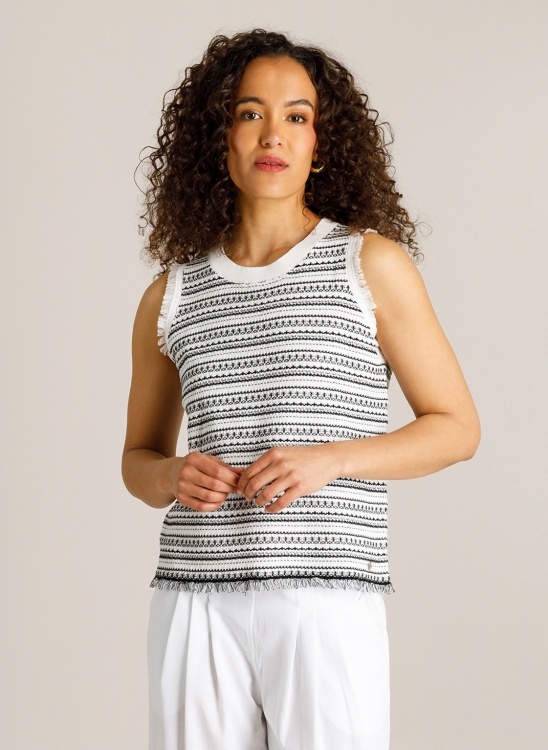 Ivy beau Zwart wit mouwloze top
