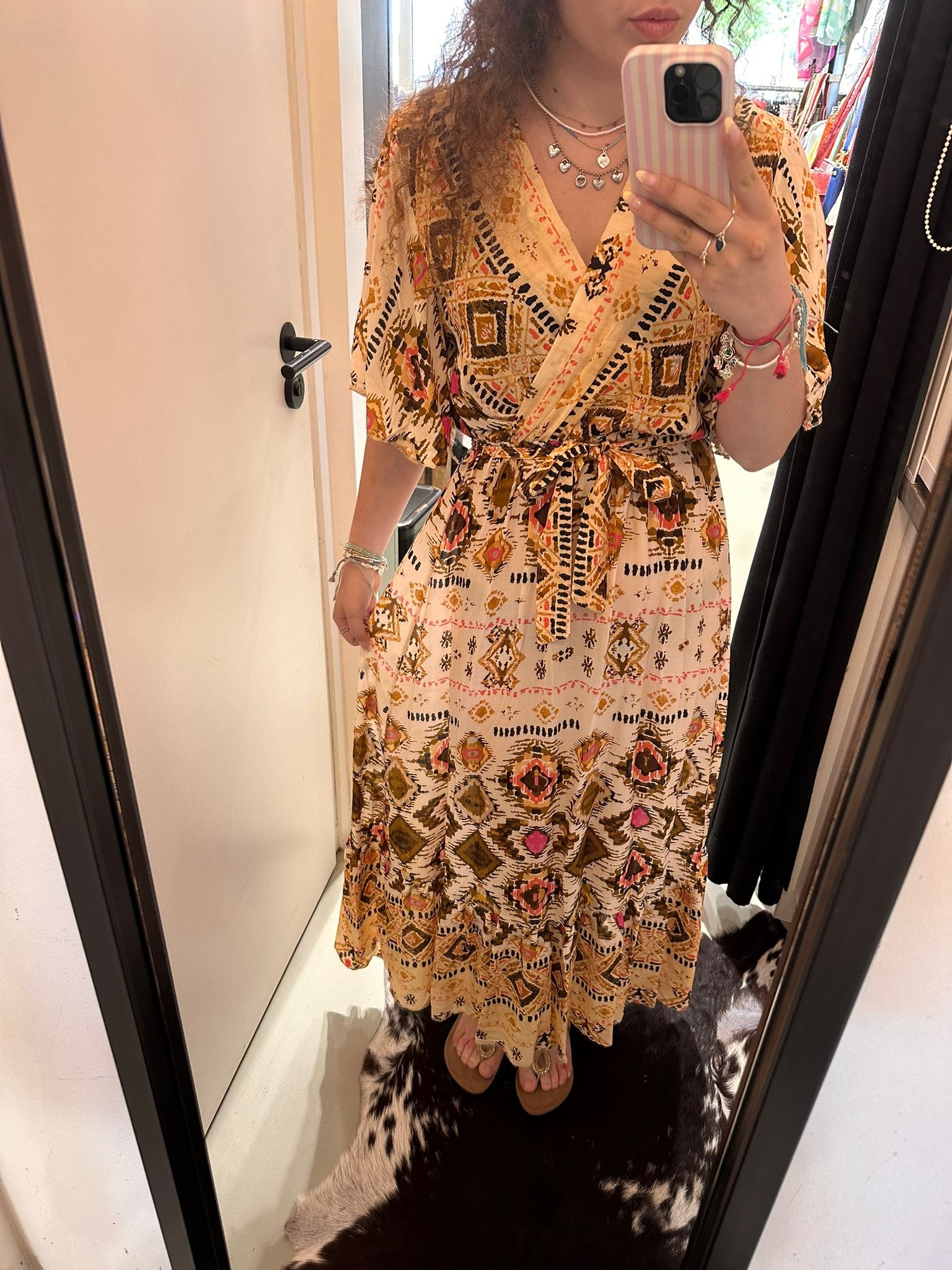 Gemma ricceri Beige / bruin print jurk