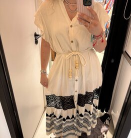 Gemma ricceri Offwhite /zwart jurk