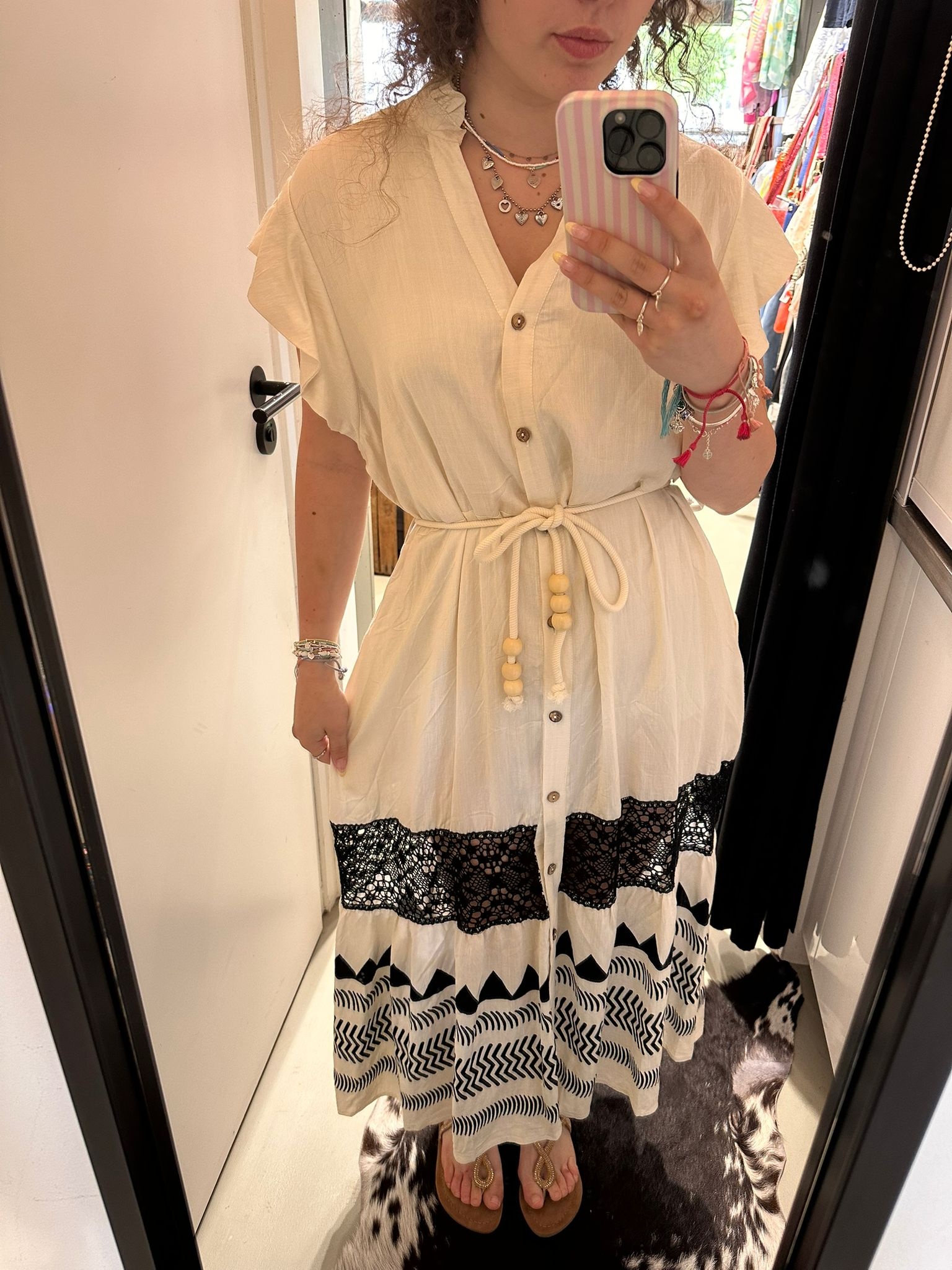 Gemma ricceri Offwhite /zwart jurk