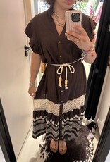 Gemma ricceri Bruine offwhite jurk