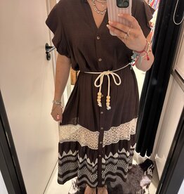 Gemma ricceri Bruine offwhite jurk