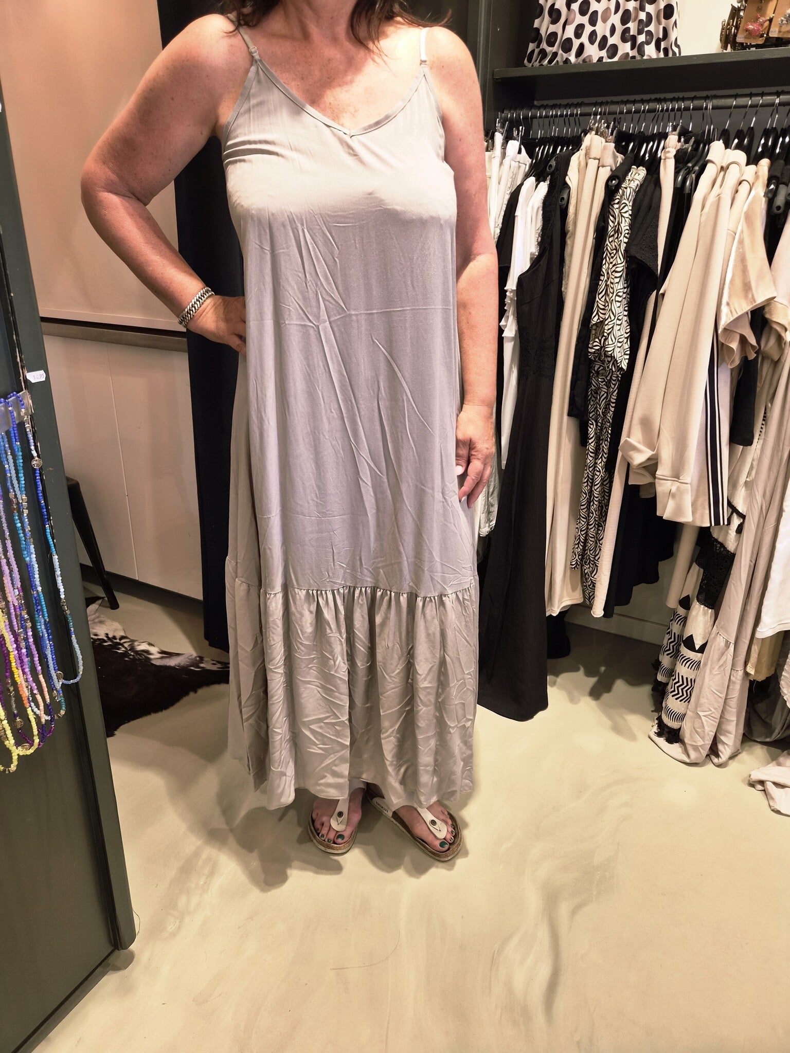 Vera Jo Spagetti jurk beige