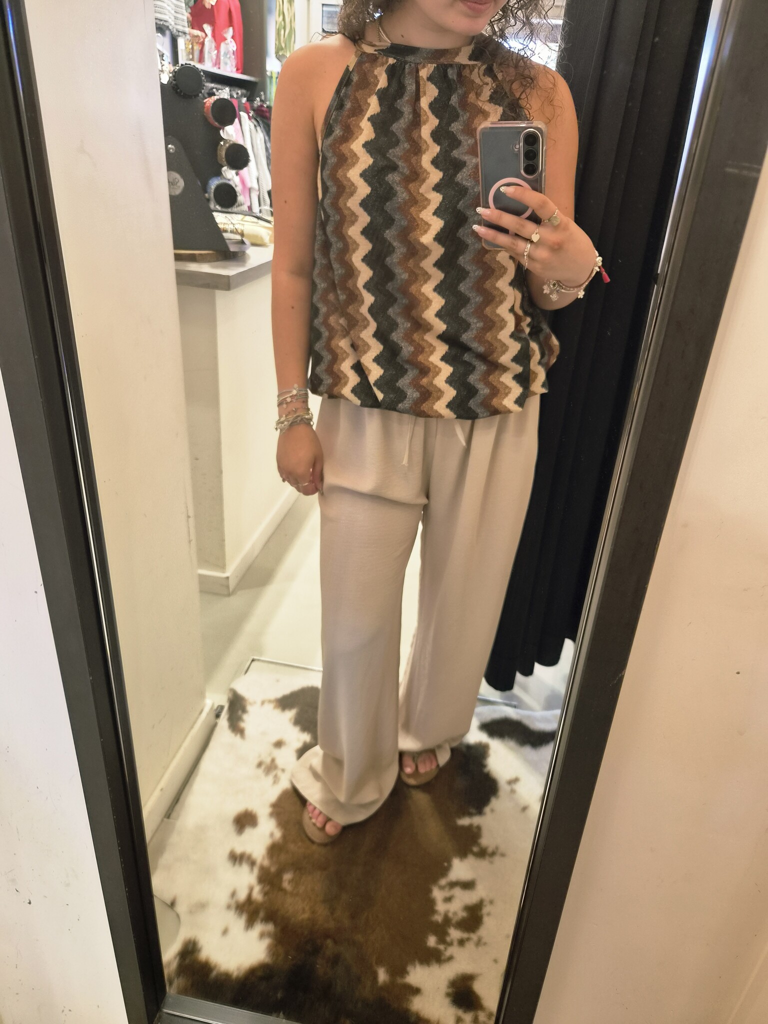 Gemma Ricceri Haltertop zwart print