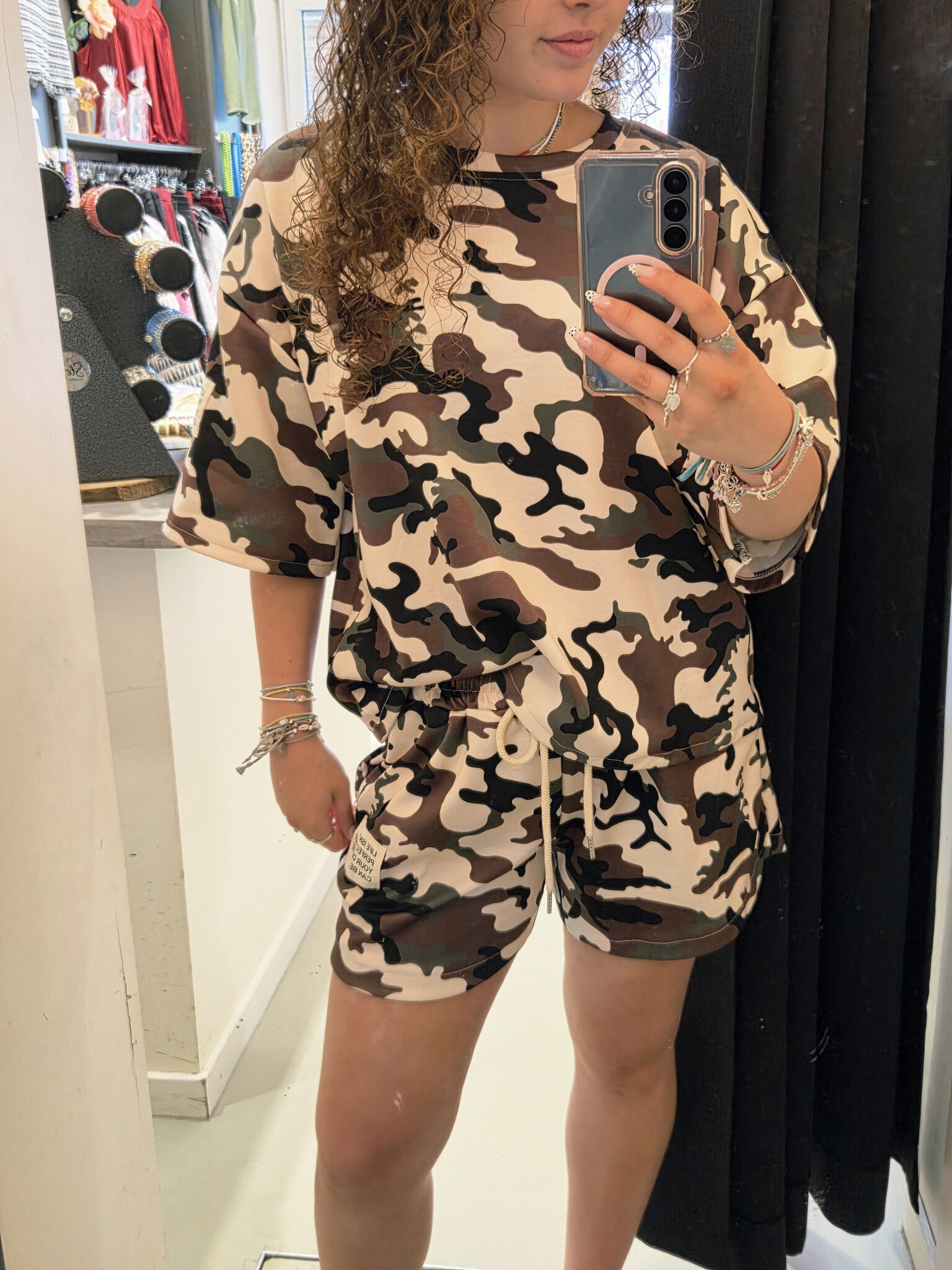 2 delige armyprint set groen