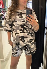 2 delige set zwart wit armyprint
