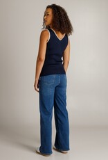 Ivy Beau Donkerblauw gebreide top