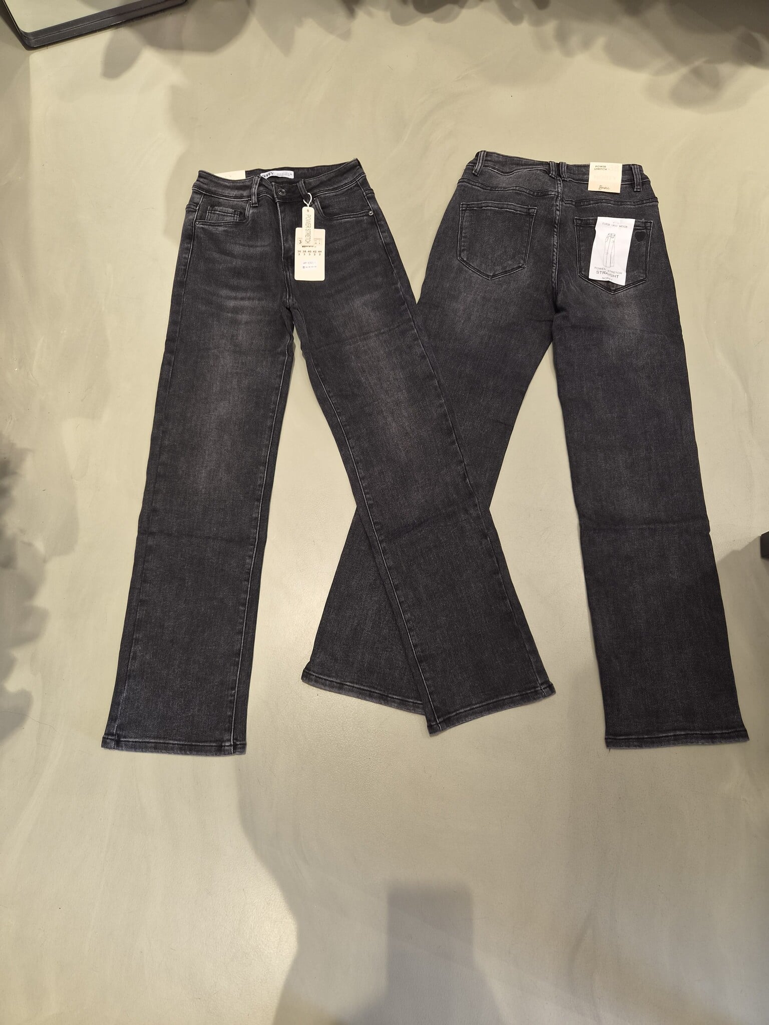 Norfy Zwart grijze straight jeans