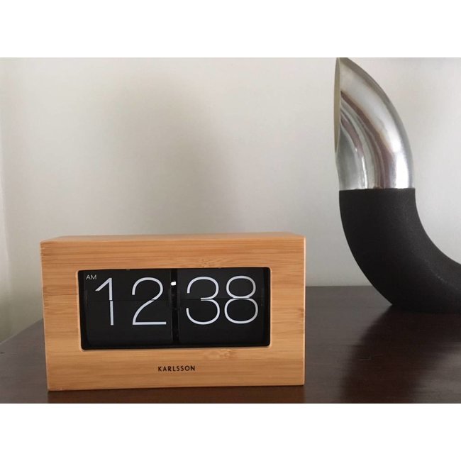 Horloge 'Flip Clock Boxed' (bamboo) Karlsson Clocks Axeswar Design