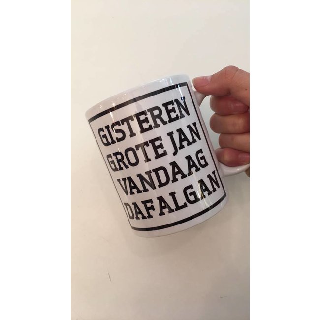 Urban Merch - Mug Gisteren Grote Jan Vandaag Dafalgan